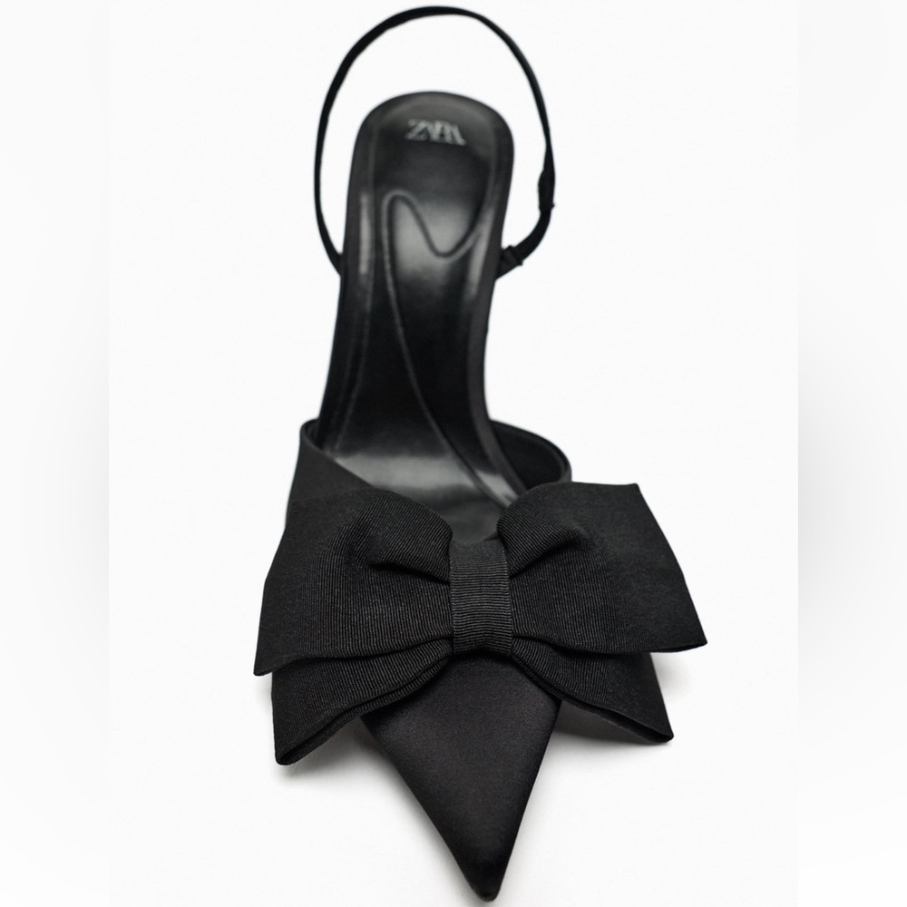 NEW ZARA BOW TRIM HEELED SHOES